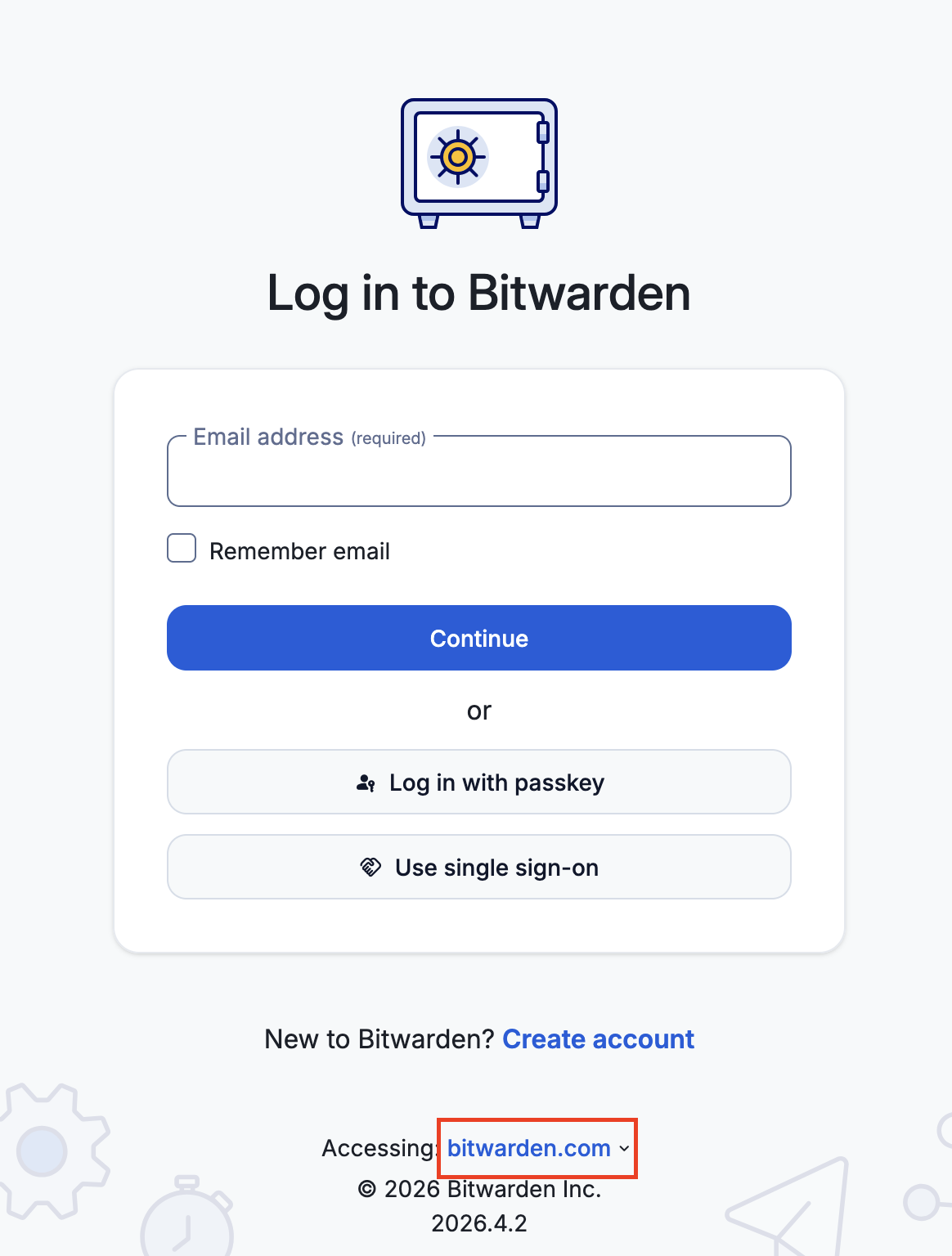 bitwarden-login-page